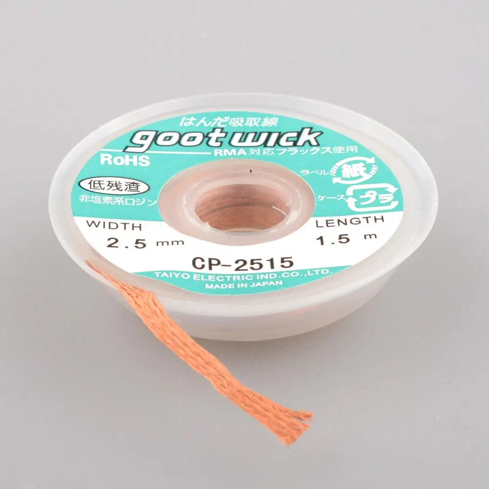 Всасывающая линия 1,5 м, 2,5 мм, фитили для удаления олова, 1 шт., паяльная станция CP-2515, припой, новая оплетка
Всасывающая линия 1,5 м, 2,5 мм, фитили для удаления олова, 1 шт., паяльная станция CP-2515, припой, новая оплетка