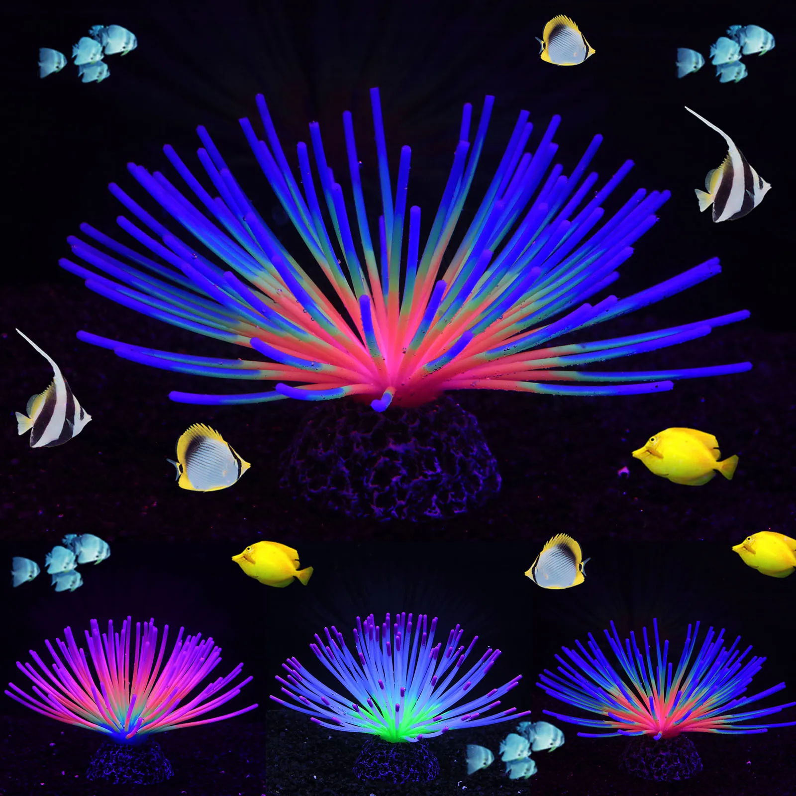 Aquarium Imitative Rainbow Sea Urchin Ball Artificial Silicone Ornament with Glowing Effect for Fish Tank Landscape Decoration
Aquarium Imitative Rainbow Sea Urchin Ball Artificial Silicone Ornament with Glowing Effect for Fish Tank Landscape Decoration