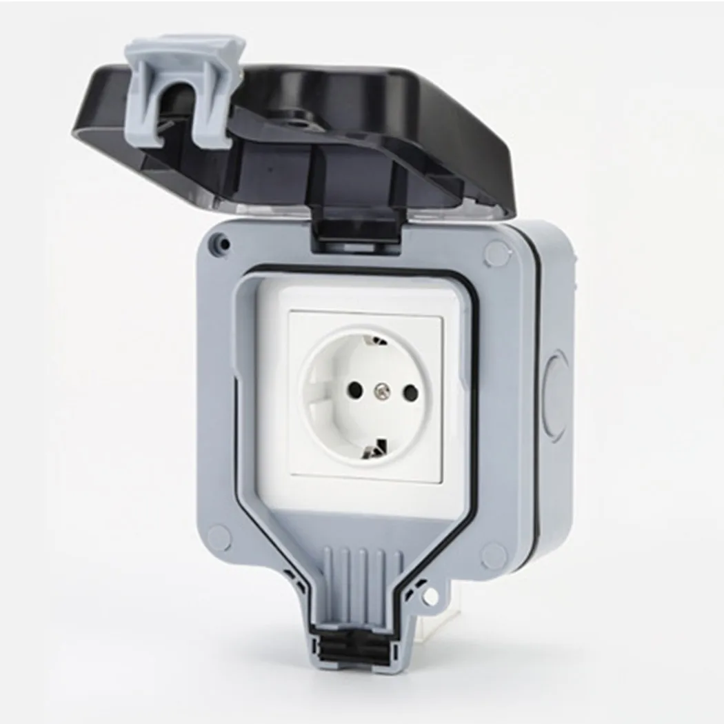 IP66 Waterproof Outdoor Black Wall Power Socket 16A EU Standard Outlet Grounded AC Home Socket Box Electrical Equipment
IP66 Waterproof Outdoor Black Wall Power Socket 16A EU Standard Outlet Grounded AC Home Socket Box Electrical Equipment