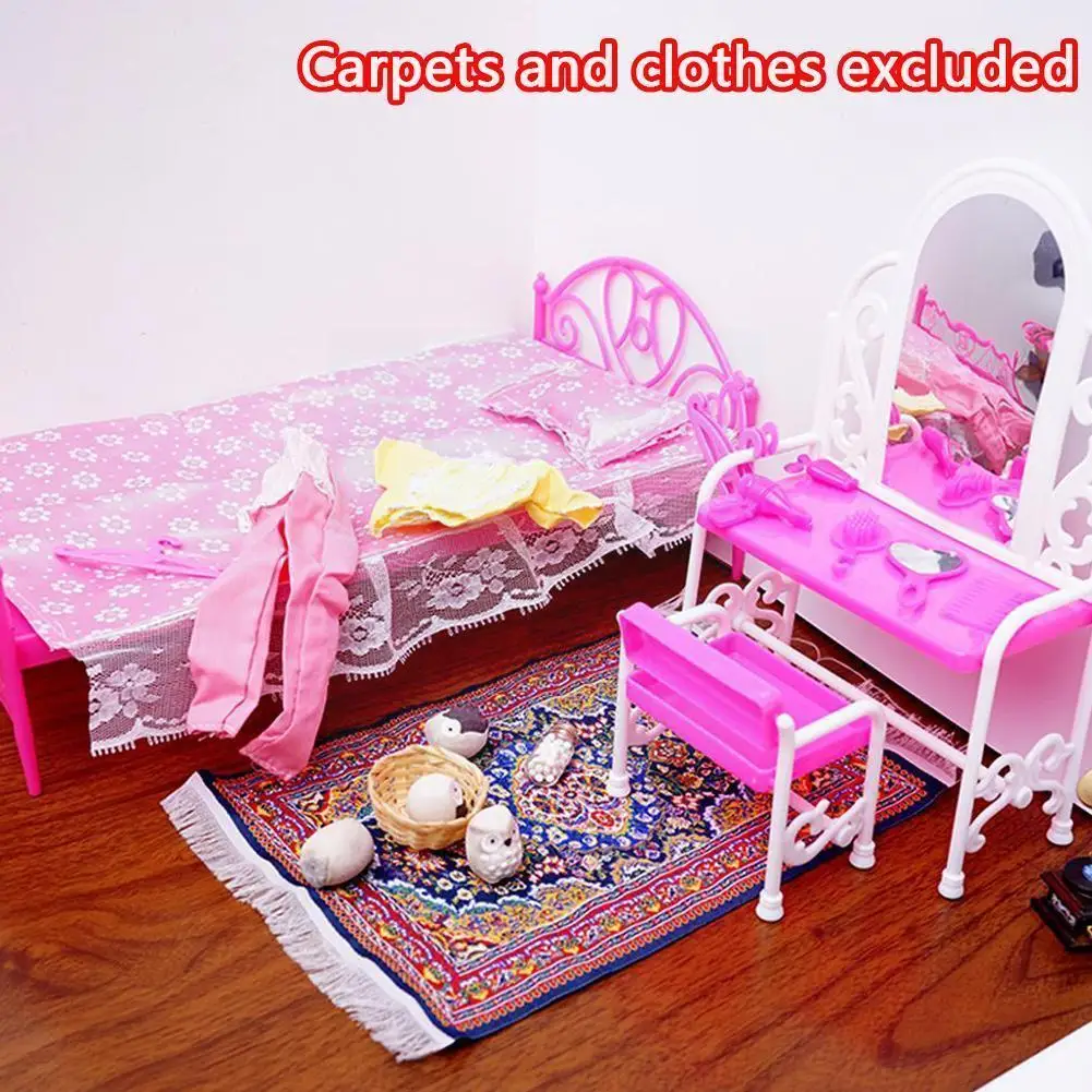 Dolls Accessories Toys Girls Plays House Toys Big Bed House Dolls Table Chairs & Dresser Dressing Dolls With Furniture J4Q2
Dolls Accessories Toys Girls Plays House Toys Big Bed House Dolls Table Chairs & Dresser Dressing Dolls With Furniture J4Q2