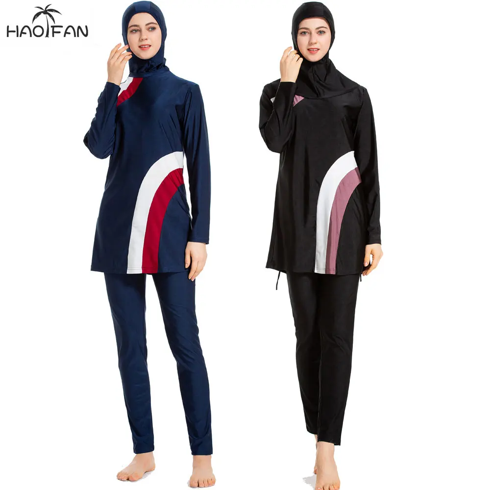 HAOFAN 2020 New Women Arabic Islamic Full Coverage Beach Muslim 3 Piece Suit Hijab Swimsuit Modest Swim Surf Wear Sport Burkinis
HAOFAN 2020 New Women Arabic Islamic Full Coverage Beach Muslim 3 Piece Suit Hijab Swimsuit Modest Swim Surf Wear Sport Burkinis