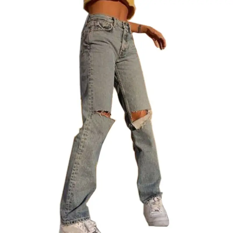 Women's Casual Pants Jeans Ripped Denim Trousers Distressed Vintage Frayed Pants
Women's Casual Pants Jeans Ripped Denim Trousers Distressed Vintage Frayed Pants