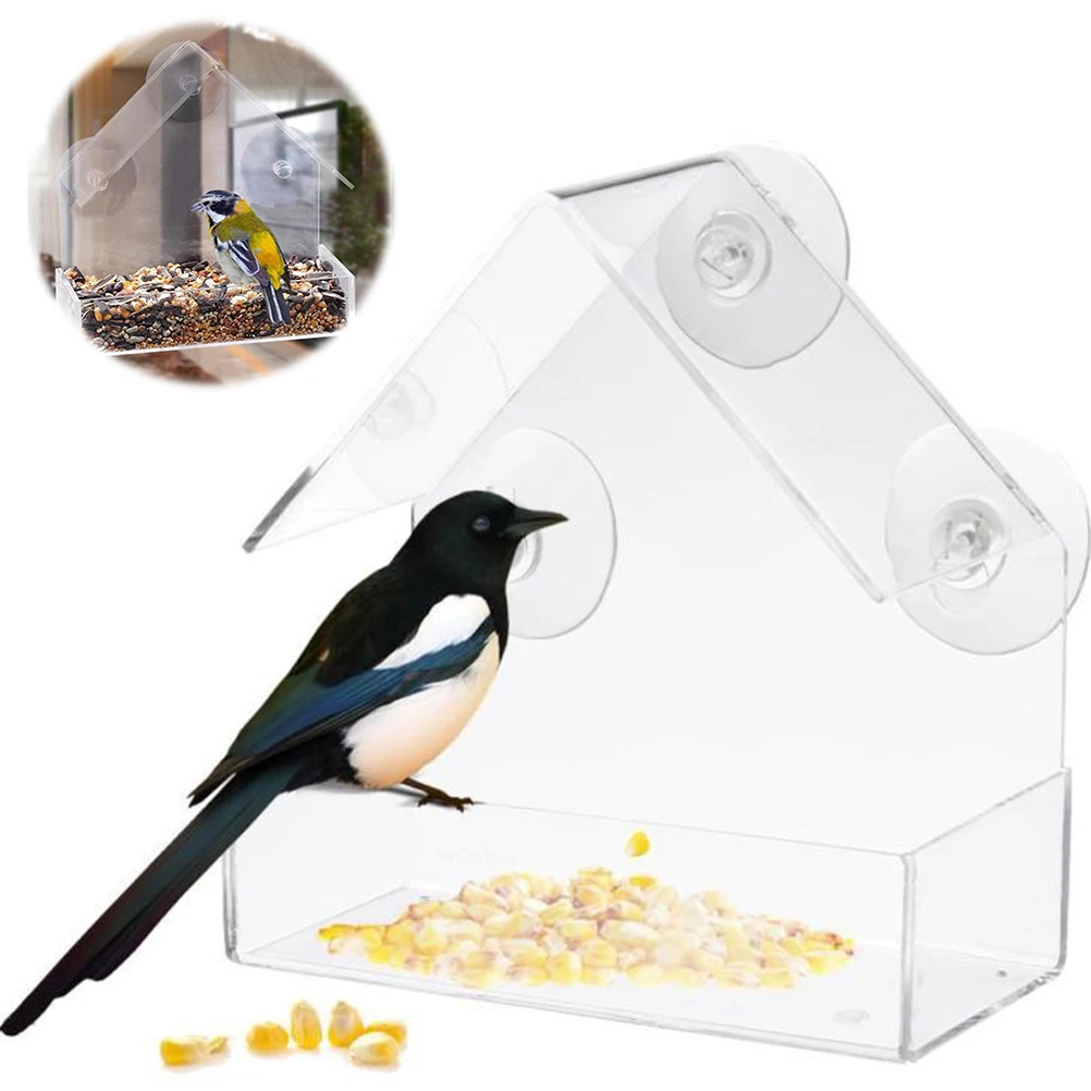 

Подвесная кормушка для птиц, креативная уличная кормушка для кормления птиц, домик для птиц на присоске, для сада