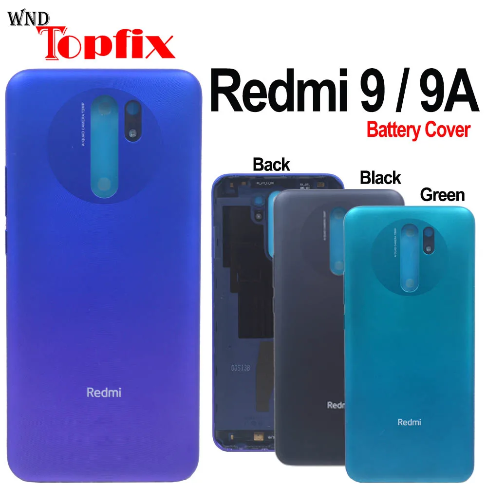 Чехол для аккумулятора Xiaomi Redmi 9 9A панель Корпус задней двери с клейким стеклом