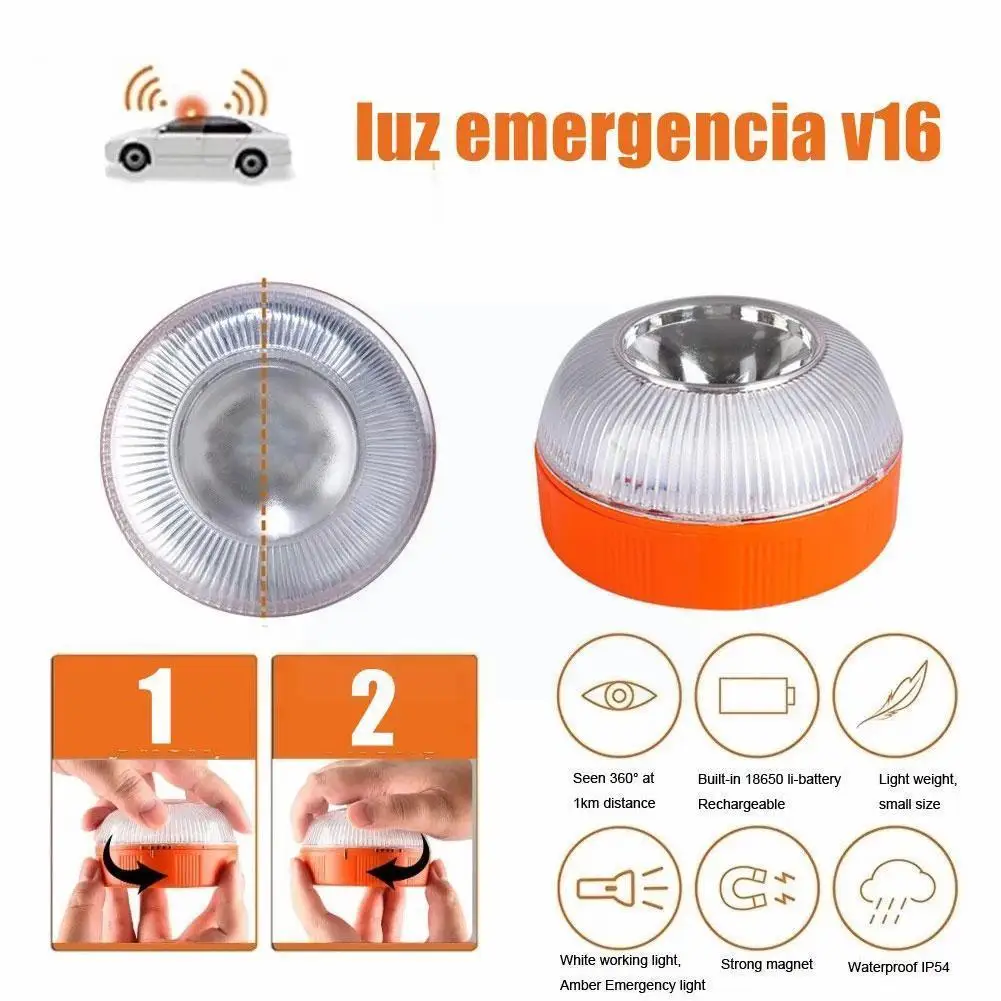 Emergency Light V16 Homologated Dgt Approved Car Help White Induction Strobe Waterproof Light Yellow Flash Light Magnetic B G1E2
Emergency Light V16 Homologated Dgt Approved Car Help White Induction Strobe Waterproof Light Yellow Flash Light Magnetic B G1E2