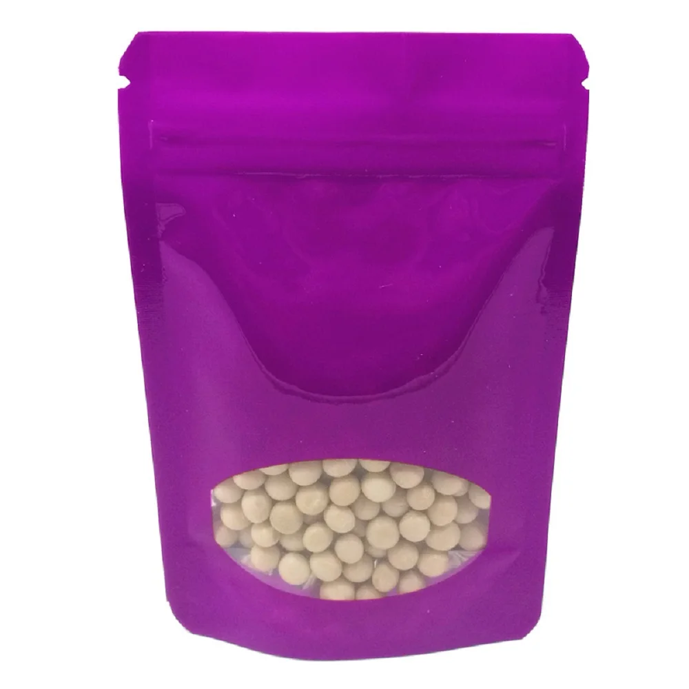 100Pcs/Lot Resealable Doypack Food Storage Packaging Pouches Glossy Purple Aluminum Foil Zip Lock Stand Up Bag with Clear Window
100Pcs/Lot Resealable Doypack Food Storage Packaging Pouches Glossy Purple Aluminum Foil Zip Lock Stand Up Bag with Clear Window