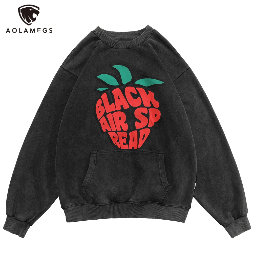 Aolamegs Sweatshirt Men Letter Strawberry Loose Pullovers Couple Youthful Vitality High Quality Hoodies College Style Streetwear
Aolamegs Sweatshirt Men Letter Strawberry Loose Pullovers Couple Youthful Vitality High Quality Hoodies College Style Streetwear