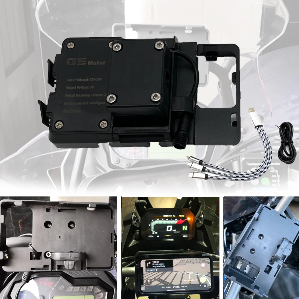 REALZION Motorcycle Handlebar Mobile Navigation Bracket USB Phone Charging For BMW F750GS F750 GS F700GS F800GS R1200R R1200RS
REALZION Motorcycle Handlebar Mobile Navigation Bracket USB Phone Charging For BMW F750GS F750 GS F700GS F800GS R1200R R1200RS