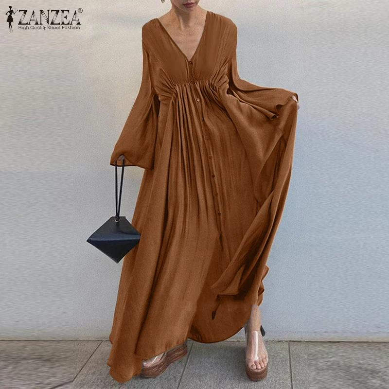 2021 ZANZEA Women Spring Sundress Elegant Shirt Dress Female V neck Long Sleeve Casual Femme Robe Oversized Solid Maxi Vestidos
2021 ZANZEA Women Spring Sundress Elegant Shirt Dress Female V neck Long Sleeve Casual Femme Robe Oversized Solid Maxi Vestidos