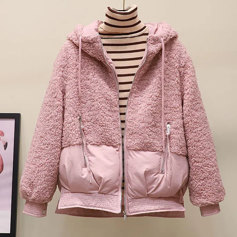 Women Filling Cotton Patchwork Artificial Wool Jacket Autumn And Winter Casual Style Woman Parkas Female Coats
Women Filling Cotton Patchwork Artificial Wool Jacket Autumn And Winter Casual Style Woman Parkas Female Coats