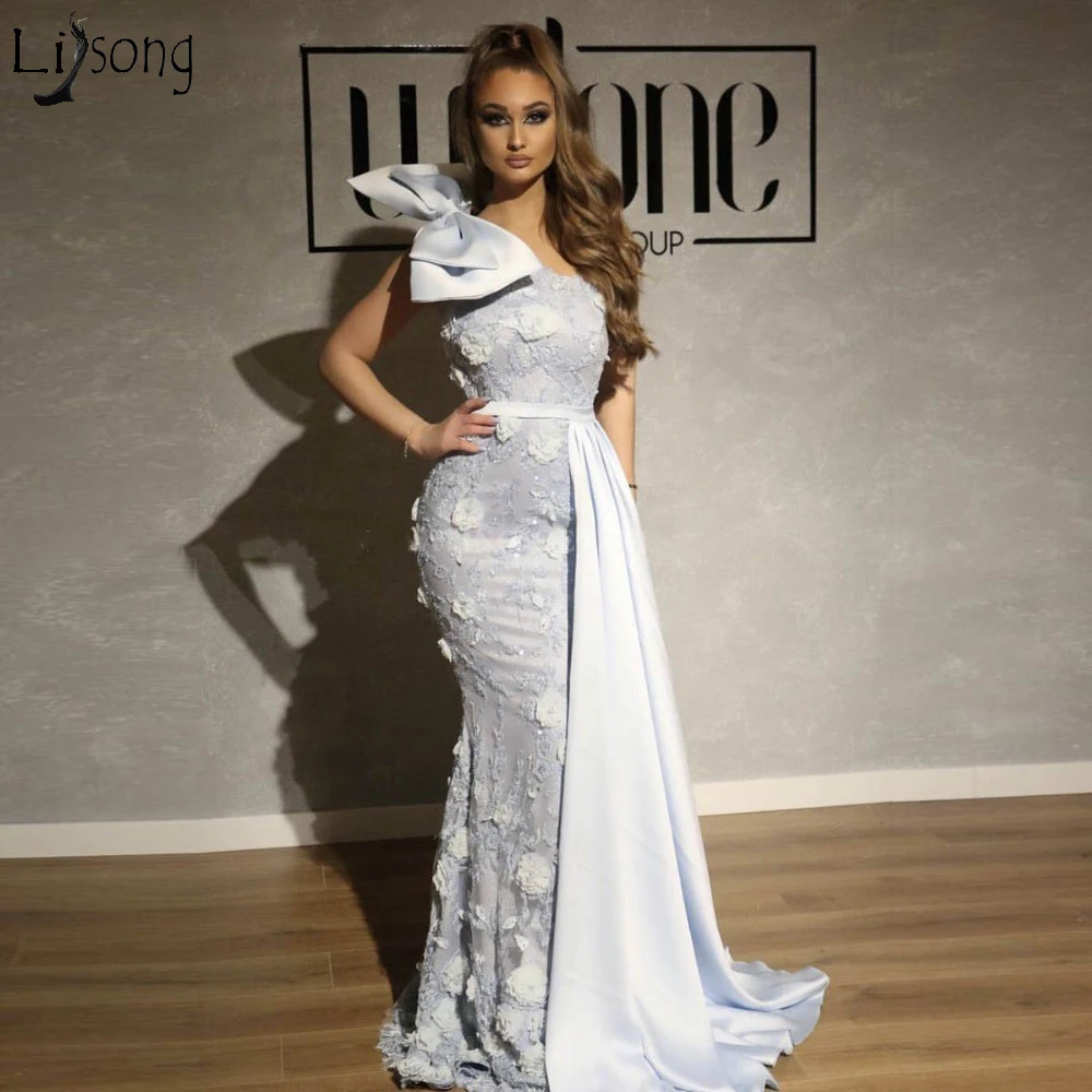 Elegant One Shoulder Mermaid Evening Dresses Long Luxury 2020 3D Flowers Prom Dress with Bow Tail Dubai Arabic Women Formal Gown
Elegant One Shoulder Mermaid Evening Dresses Long Luxury 2020 3D Flowers Prom Dress with Bow Tail Dubai Arabic Women Formal Gown