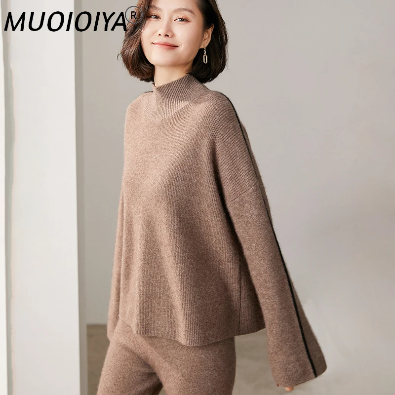 High-End Autumn Winter 100% Cashmere Sweater Women's Turtleneck Pullovers Female Loose Large Size Knitted Girl Clothes Solid Top 
High-End Autumn Winter 100% Cashmere Sweater Women's Turtleneck Pullovers Female Loose Large Size Knitted Girl Clothes Solid Top