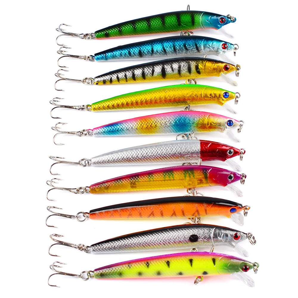 

New 10pcs Kinds of Fishing Lures Crankbaits Hooks Minnow Baits Tackle Crank