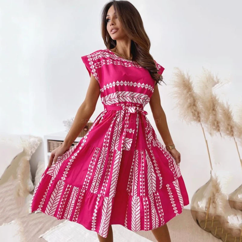 Summer Woman Elegant Print Ruffle Stitching Short Dress 2021 Ladies Casual Lace Up A-Line Office Short Sleeve Belt Vestido Femme
Summer Woman Elegant Print Ruffle Stitching Short Dress 2021 Ladies Casual Lace Up A-Line Office Short Sleeve Belt Vestido Femme