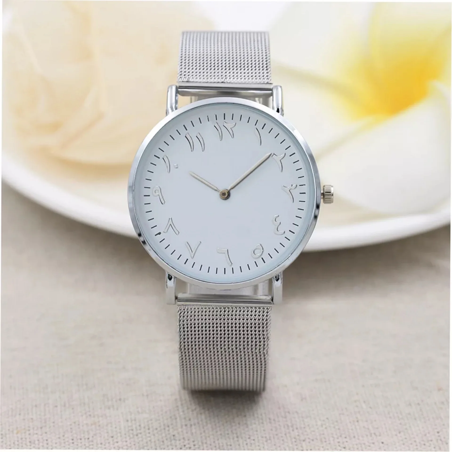 

Arabic Numbers Watch Unique Big Case Automatic Self Wind Stainless Steel Quartz Clock Wriswatches Fashion Women Relogio
