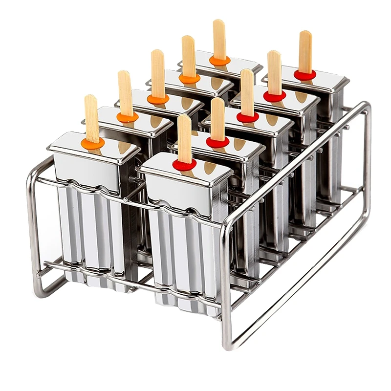 10 Molds Stainless Ice Cream Mold Popsicle Mould DIY Fruit Ice Cream Stick Holder
10 Molds Stainless Ice Cream Mold Popsicle Mould DIY Fruit Ice Cream Stick Holder