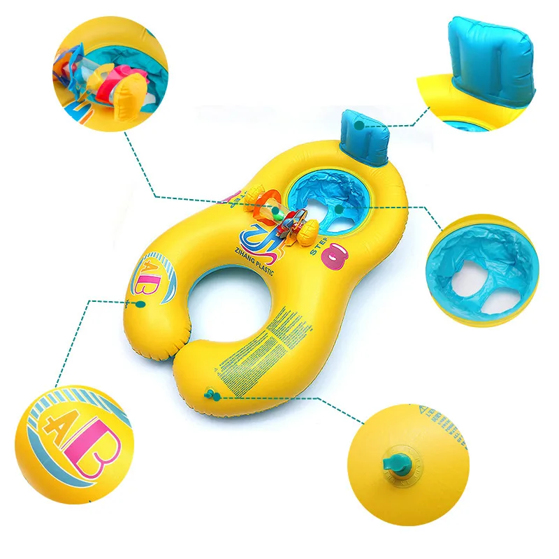 Thickened Inflatable Parent-child Double Interactive Swimming Circle Ring Infant Baby Swim Lifebuoy Float Swim Beach Accessories 
Thickened Inflatable Parent-child Double Interactive Swimming Circle Ring Infant Baby Swim Lifebuoy Float Swim Beach Accessories