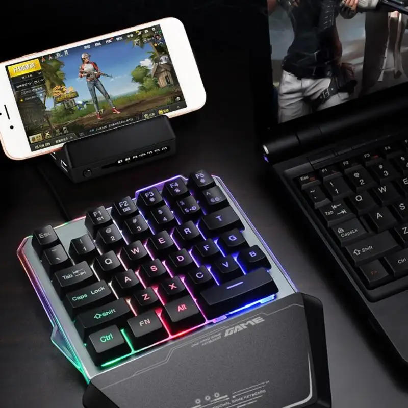G40 с помощью одной руки RGB Механическая игровая клавиатура Большие размеры 35-ключ