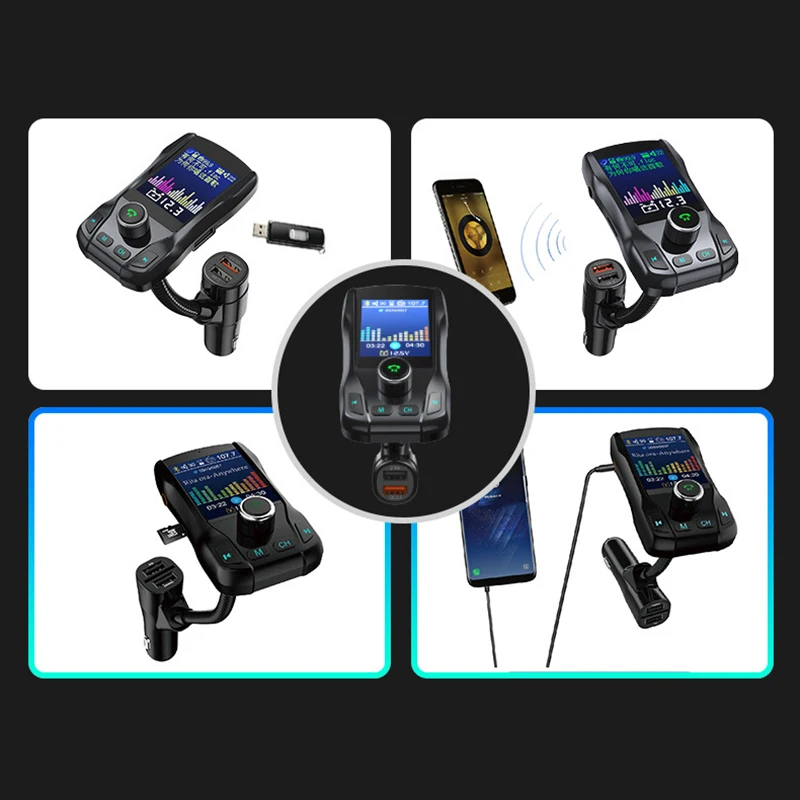 Bluetooth Car 1.8-Inch Color Screen Car MP3 Music Player AUX Navigation Talk Charging FM Transmitter for Car Black
Bluetooth Car 1.8-Inch Color Screen Car MP3 Music Player AUX Navigation Talk Charging FM Transmitter for Car Black