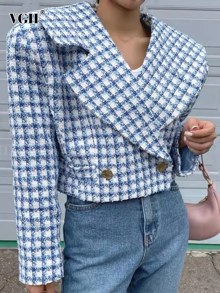 VGH Straight Gingham Colorblock Jacket For Women Notched Collar Long Sleeve Loose Vintage Coat Female Korean Fashion Clothes New
VGH Straight Gingham Colorblock Jacket For Women Notched Collar Long Sleeve Loose Vintage Coat Female Korean Fashion Clothes New