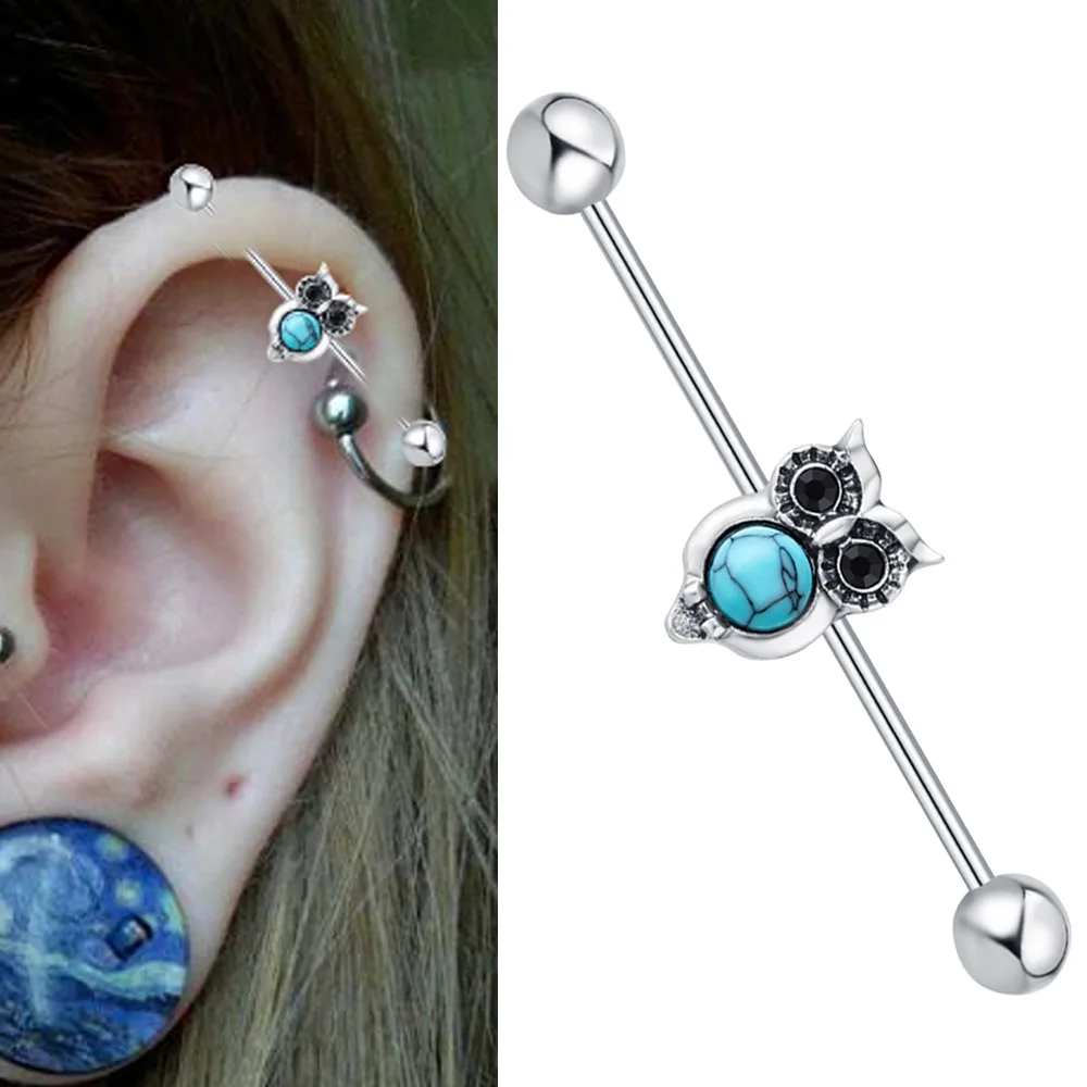 14G 1.6x38x5mm Long Straight Industrial Barbell Cue Owl Tragus Ear Piercing Body Jewelry
14G 1.6x38x5mm Long Straight Industrial Barbell Cue Owl Tragus Ear Piercing Body Jewelry