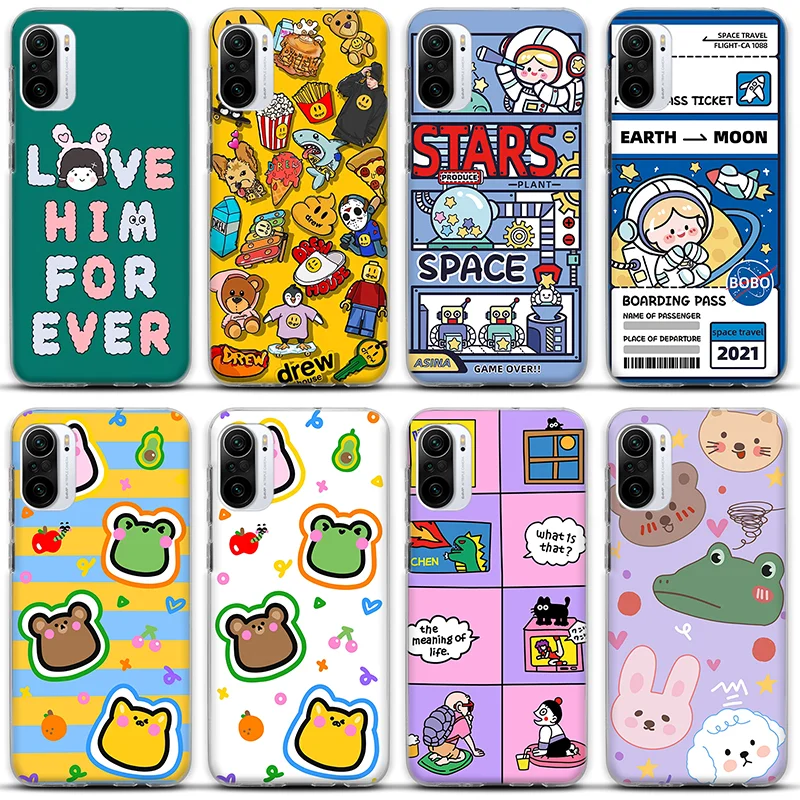 

Super cute Phone Case For Xiaomi Mi 11 10T 10T Pro 10 S lite Ultra 9T 9 8 Note 10 Pro Poco F3 F2pro X2 Silicone Cover