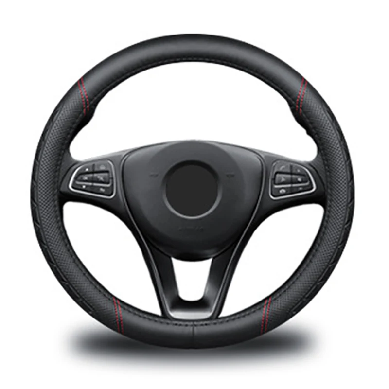 

Car Steering Wheel Cover Skidproof Auto Steering- Wheel Cover Anti-Slip Embossing Leather for MG6 MG3 HS ZS Car-Styling