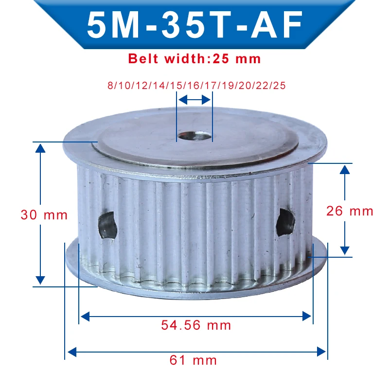 Timing Pulley 5M-35T Inner Bore 8/10/12/14/15/16/17/19/20/22/25 mm Belt Pulley Slot Width 26 mm For Width 25 mm 5M-Timing Belt
Timing Pulley 5M-35T Inner Bore 8/10/12/14/15/16/17/19/20/22/25 mm Belt Pulley Slot Width 26 mm For Width 25 mm 5M-Timing Belt