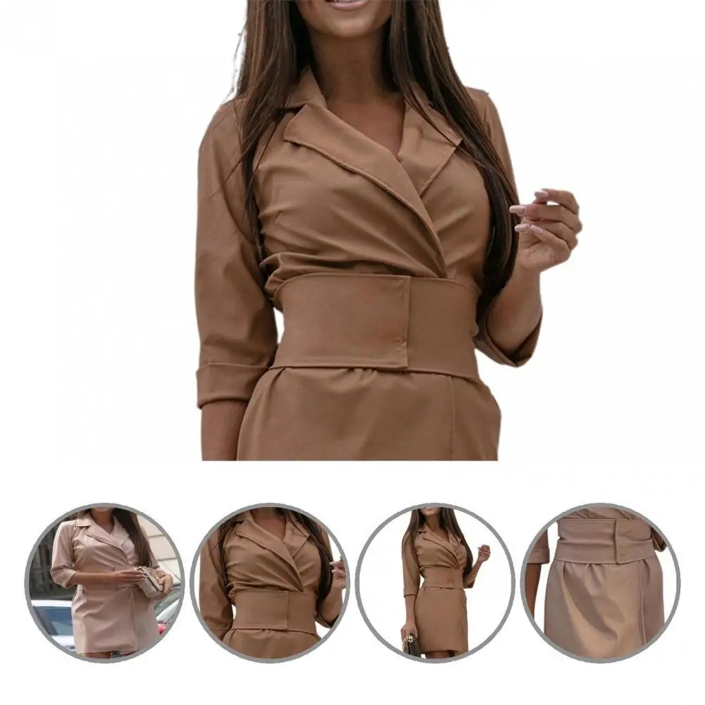 Comfy Autumn Winter 3/4 Sleeve Turndown Collar Waist Tied Office Lady Blazer for Banquet
Comfy Autumn Winter 3/4 Sleeve Turndown Collar Waist Tied Office Lady Blazer for Banquet