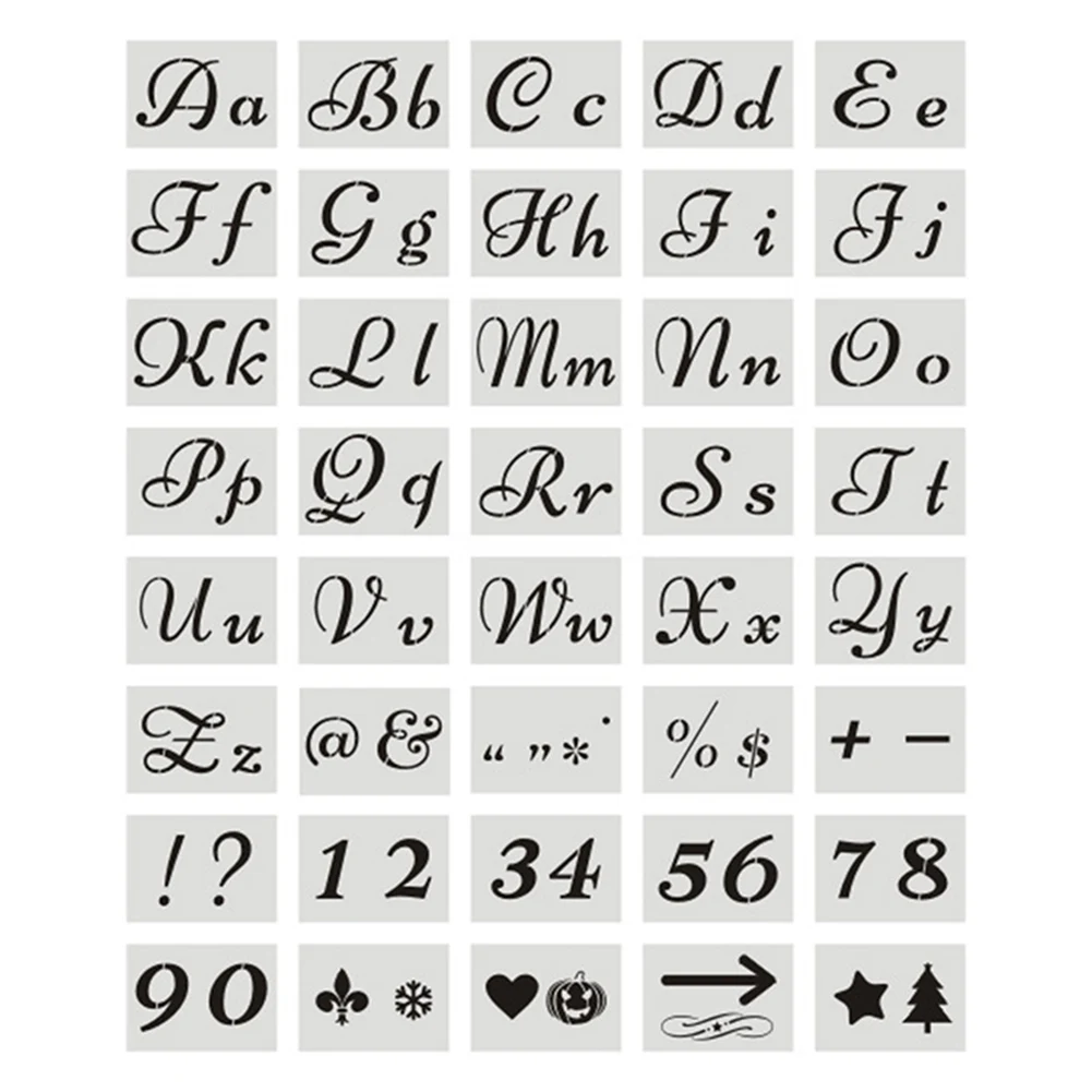 Набор трафареты для краски буквы на английском языке многоразовые 40 шт. | Дом и