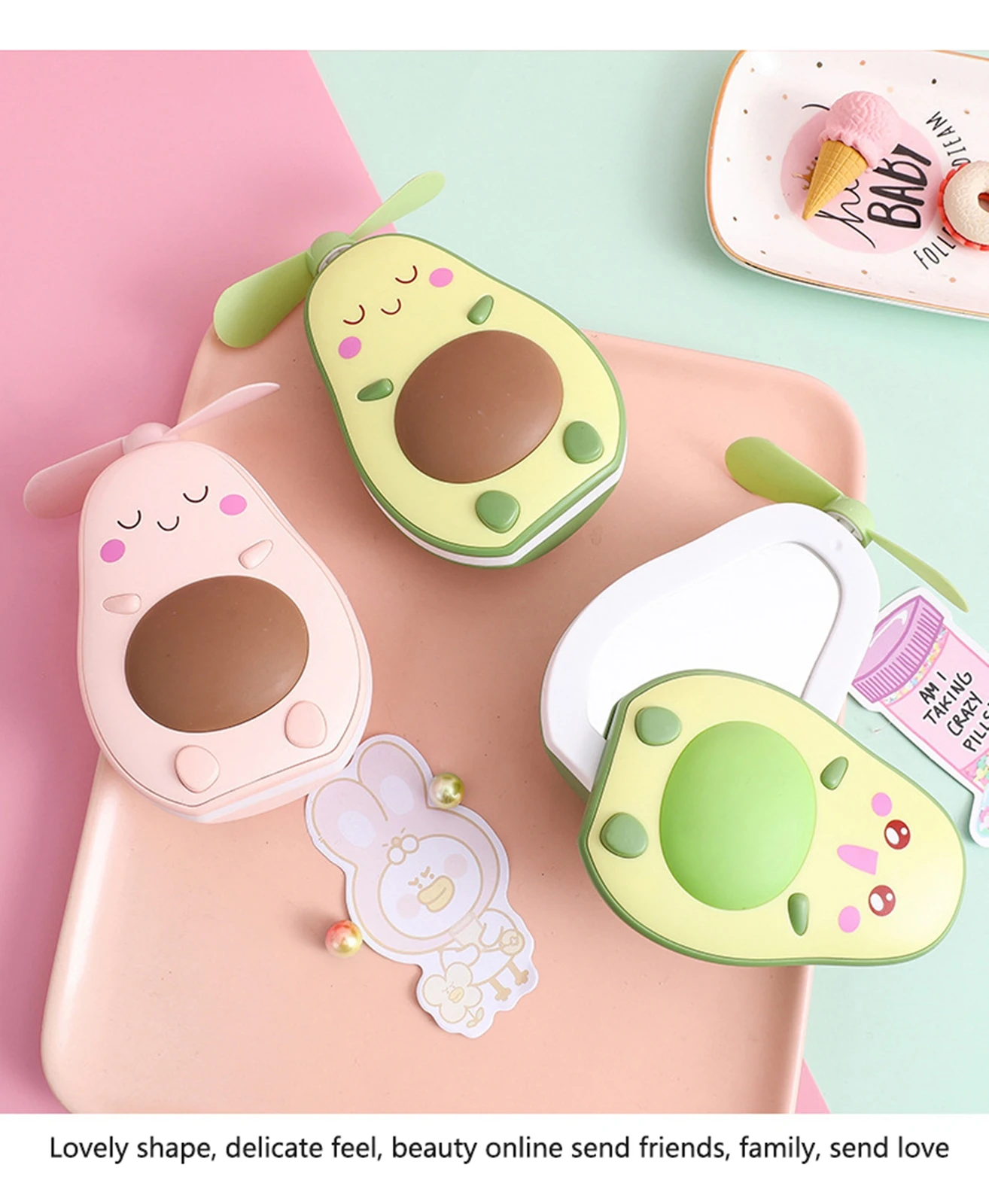 Mini Usb Charging Multifunctional Led Makeup Mirror and Fan 2 in 1 Integrated Cute Avocado Shaped Practical Portable Handheld
Mini Usb Charging Multifunctional Led Makeup Mirror and Fan 2 in 1 Integrated Cute Avocado Shaped Practical Portable Handheld