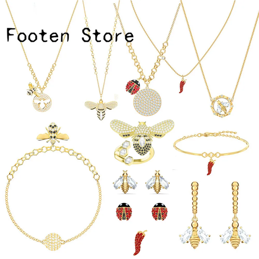 SWA Fashion Lady Jewelry LISABEL Series Ladybug Jewelry Set Lady Earring Necklace and Bracelet Romantic Jewelry For Women
SWA Fashion Lady Jewelry LISABEL Series Ladybug Jewelry Set Lady Earring Necklace and Bracelet Romantic Jewelry For Women