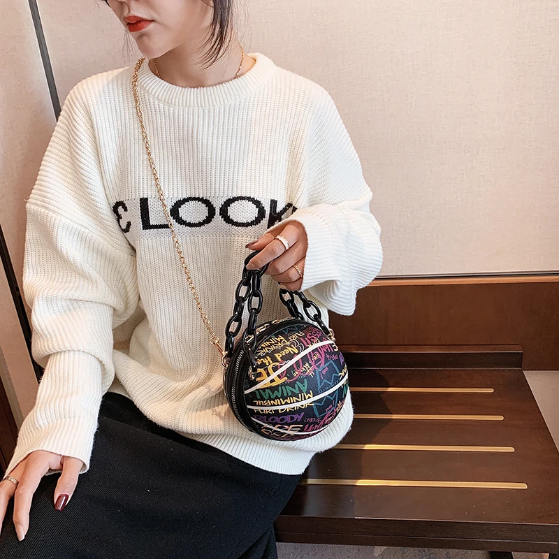 Alphabet Graffiti Round Ball PU Leather Zipper Crossbody Bags for Women 2020 Fashion Chain Shoulder Handbags and Purses Lady
Alphabet Graffiti Round Ball PU Leather Zipper Crossbody Bags for Women 2020 Fashion Chain Shoulder Handbags and Purses Lady