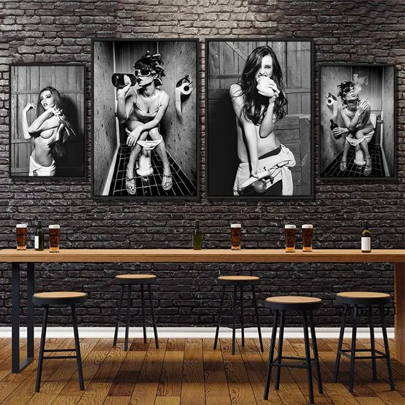 Sexy Girl Sitting On The Toilet Posters Black and White Photography Canvas Painting Prints Wall Art Picture Bathroom Home Decor
Sexy Girl Sitting On The Toilet Posters Black and White Photography Canvas Painting Prints Wall Art Picture Bathroom Home Decor