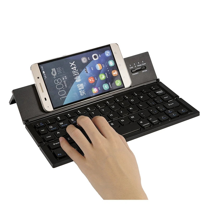 Универсальная Портативная Складная Беспроводная Bluetooth-клавиатура с подставкой