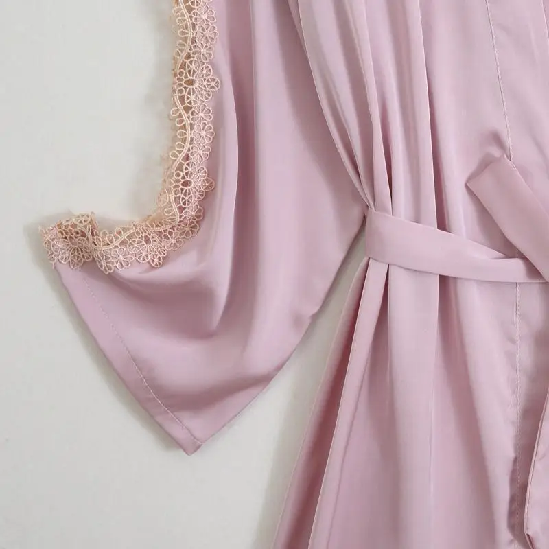 Vintage Lace Sleeves Casual Women Pajamas Suit Satin Nightwear Sexy Home Clothing Intimate Lingerie Spring Autumn New Pyjamas
Vintage Lace Sleeves Casual Women Pajamas Suit Satin Nightwear Sexy Home Clothing Intimate Lingerie Spring Autumn New Pyjamas