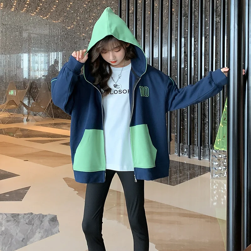 Girls Hoodies Casual Letter Kids Sports Jacket Coat Loose Children's Clothing 12 13 Years Teenager Hooded Zipper Tops Autumn New
Girls Hoodies Casual Letter Kids Sports Jacket Coat Loose Children's Clothing 12 13 Years Teenager Hooded Zipper Tops Autumn New
