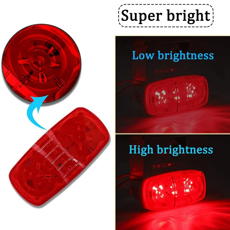 9X Amber+Red Led Camper Exterior Lights RV Trailer Marker Lights Double Bullseye Side Fender Lights 10 Diodes Lights 
9X Amber+Red Led Camper Exterior Lights RV Trailer Marker Lights Double Bullseye Side Fender Lights 10 Diodes Lights