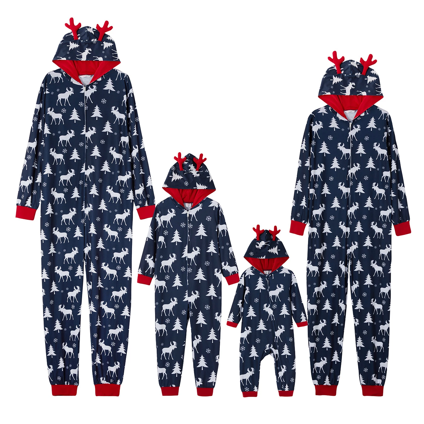 

Christmas Suit Reindeer Printed Family Suit Christmas Home Suit Christmas Hooded Onesies Pajamas Reloj Para Niños