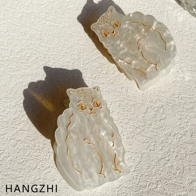 

HANGZHI Korean Cute Owl Hair Clip Acetate Animal Shark Hairpin Party Trendy Hair Accessories Gifts for Women Girls 2021 INES NEW