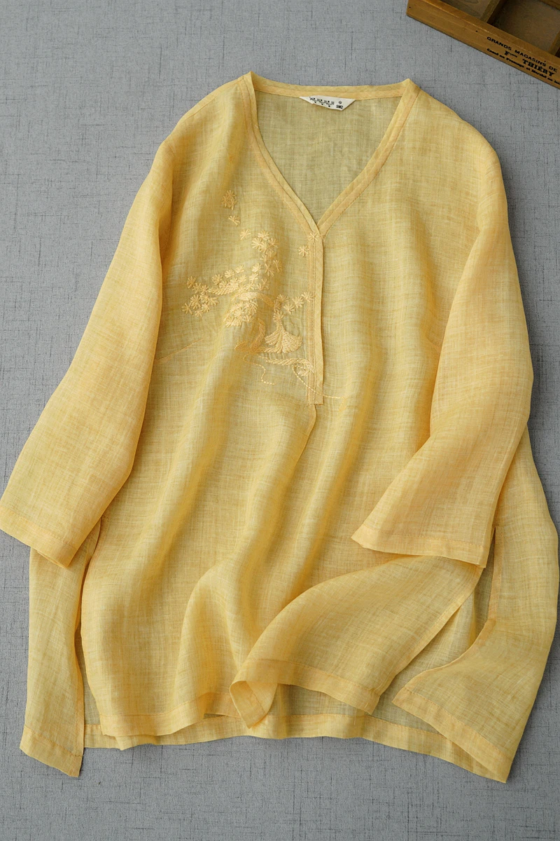 Summer New Women Loose Mori Girls Exquisite Embroidery Comfortable Water Washed Thin Lightweight Ramie Pullover Shirts/Blouses
Summer New Women Loose Mori Girls Exquisite Embroidery Comfortable Water Washed Thin Lightweight Ramie Pullover Shirts/Blouses