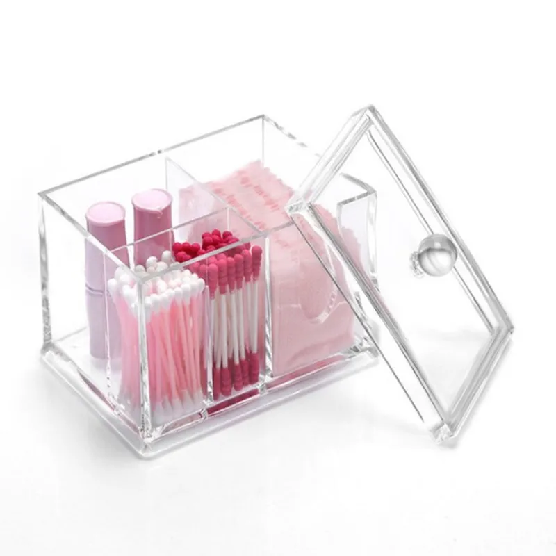 Portable Transparent Acrylic Makeup Cotton Pad Storage Box Cotton Swabs Cosmetic Container Jewelry Organizer Case 
Portable Transparent Acrylic Makeup Cotton Pad Storage Box Cotton Swabs Cosmetic Container Jewelry Organizer Case