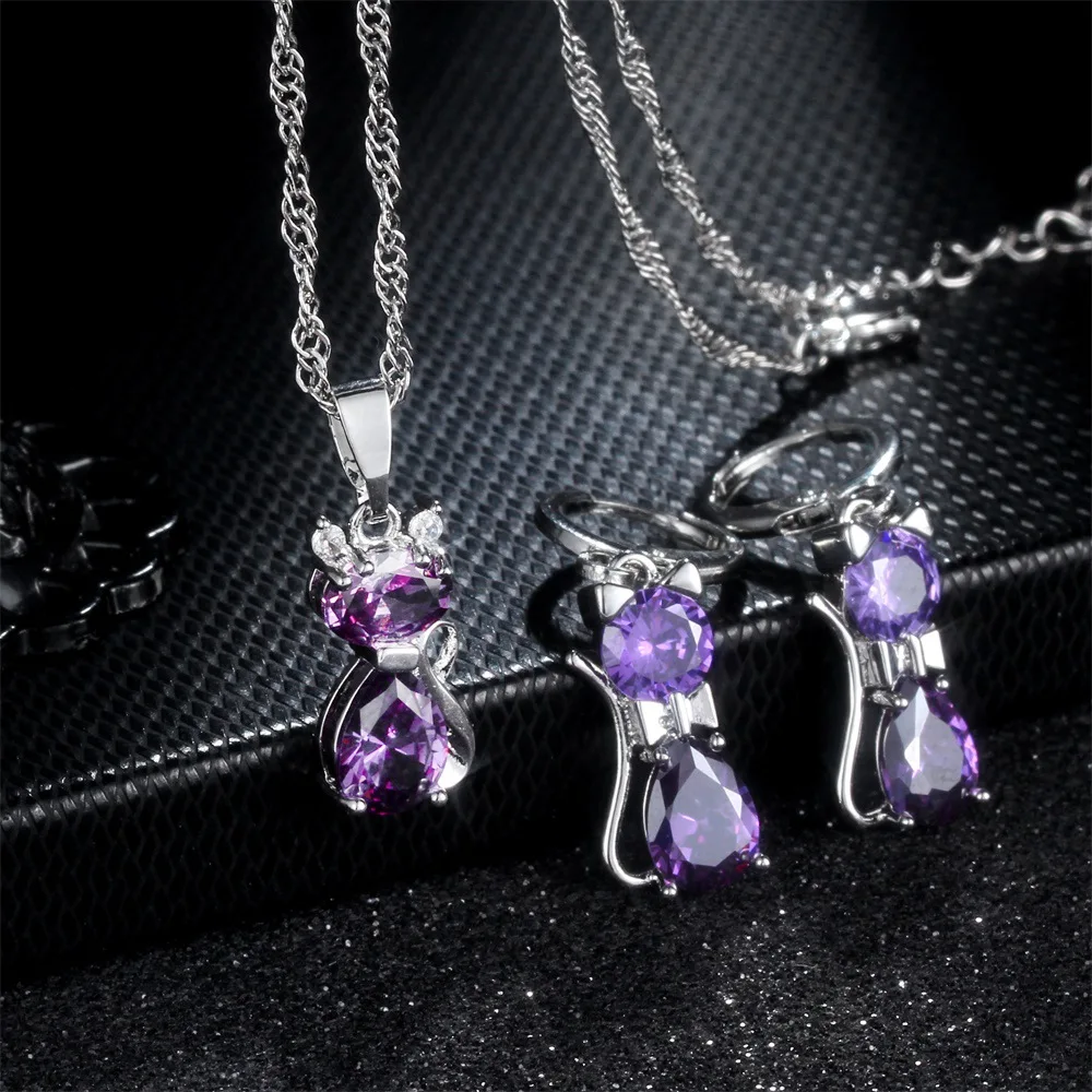 Jewelry Sets For Women Cat Necklace Earrings Two Piece Jewelry Set Simple Zircon Set Gifts Wedding Engagement Accessories
Jewelry Sets For Women Cat Necklace Earrings Two Piece Jewelry Set Simple Zircon Set Gifts Wedding Engagement Accessories