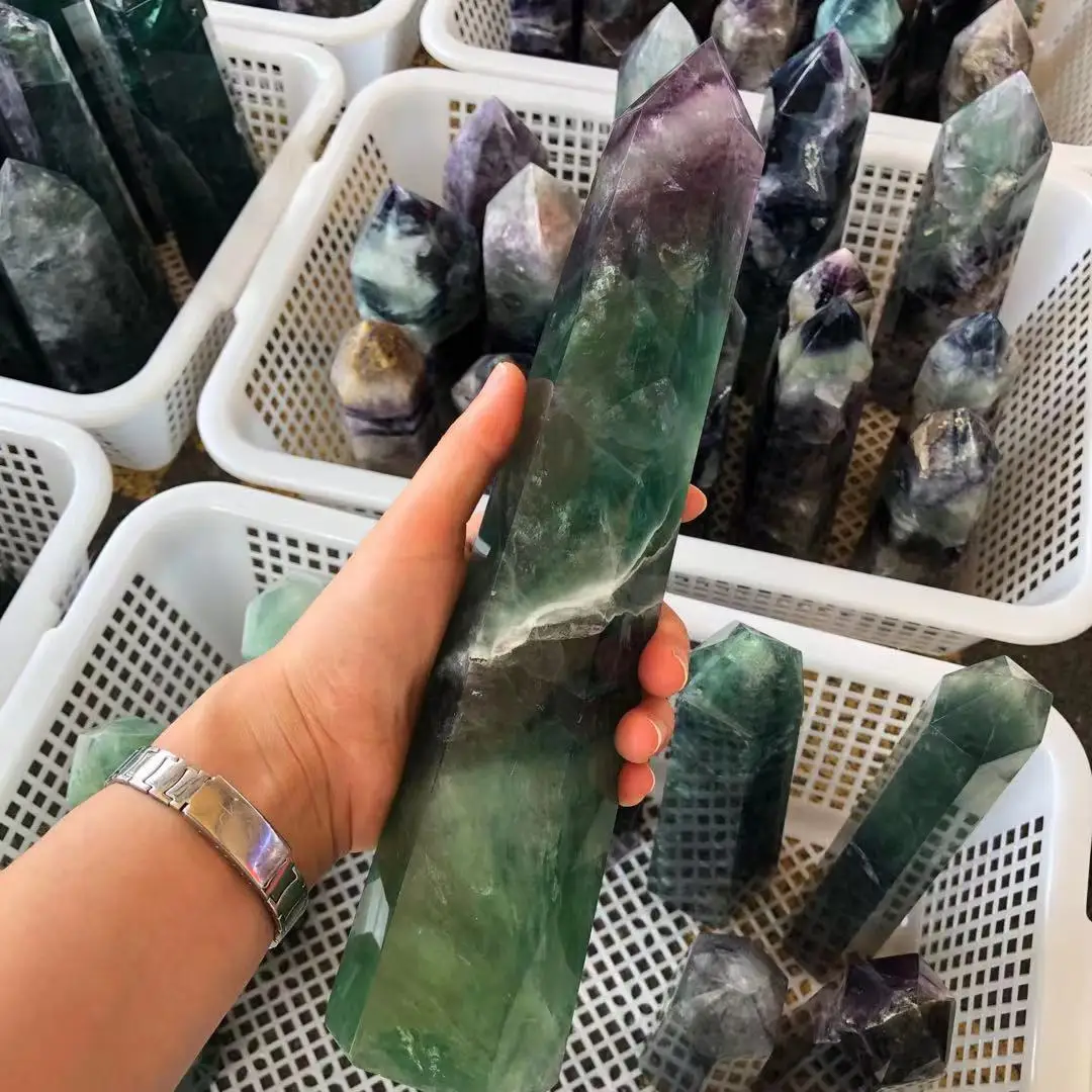 Natural Fluorite Crystal Colorful Striped Fluorite Quartz Crystal Stone Point Healing Hexagonal Wand Treatment Stone crystals
Natural Fluorite Crystal Colorful Striped Fluorite Quartz Crystal Stone Point Healing Hexagonal Wand Treatment Stone crystals