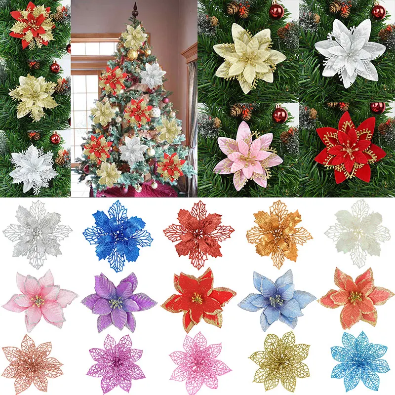 5pcs Christmas Artificial Flower Head Christmas Tree Ornament Fake Glitter Flower For Wedding Christmas Party Home Decor Navidad
5pcs Christmas Artificial Flower Head Christmas Tree Ornament Fake Glitter Flower For Wedding Christmas Party Home Decor Navidad
