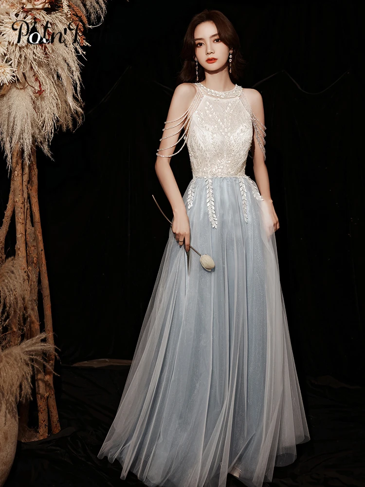 Halter Contrasted Color Evening Dresses With Beads 2021 Sleeveless A-Line Floor-Length Long Prom Gowns For Graduation Party
Halter Contrasted Color Evening Dresses With Beads 2021 Sleeveless A-Line Floor-Length Long Prom Gowns For Graduation Party