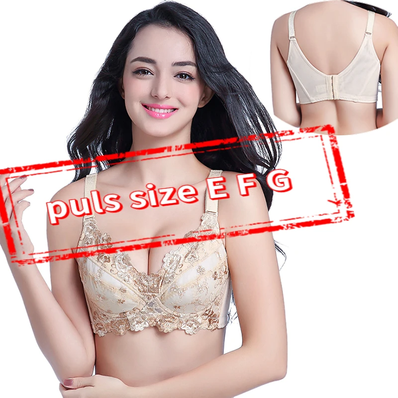 Plus Size Bras For Women Full Coverage B C D E F 110G Non-Padded Bralette Soft Cups Lace Up Embroidery Minimizer Sexy Underwear
Plus Size Bras For Women Full Coverage B C D E F 110G Non-Padded Bralette Soft Cups Lace Up Embroidery Minimizer Sexy Underwear