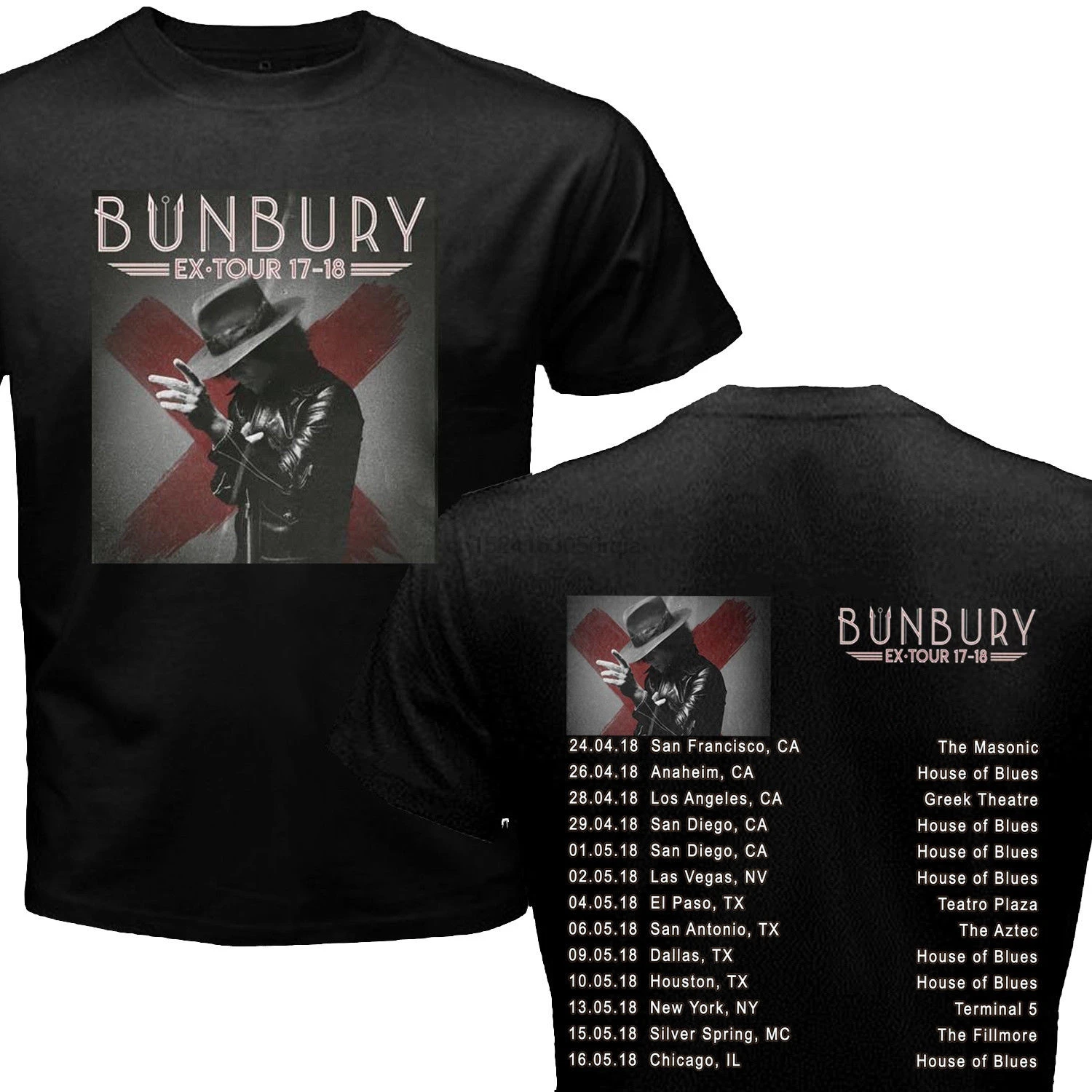 Черная рубашка ENRIQUE BUNBURY tour dates 2018 S до 2XL AMJ | Мужская одежда