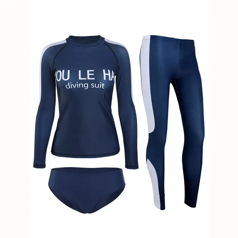 Women's UPF 50+ Rash Guard 3pcs set Long Sleeve Water Beach Surf Swim Shirts Leggings Full UV/Sun Protection Swimwear Activewear | Спорт и