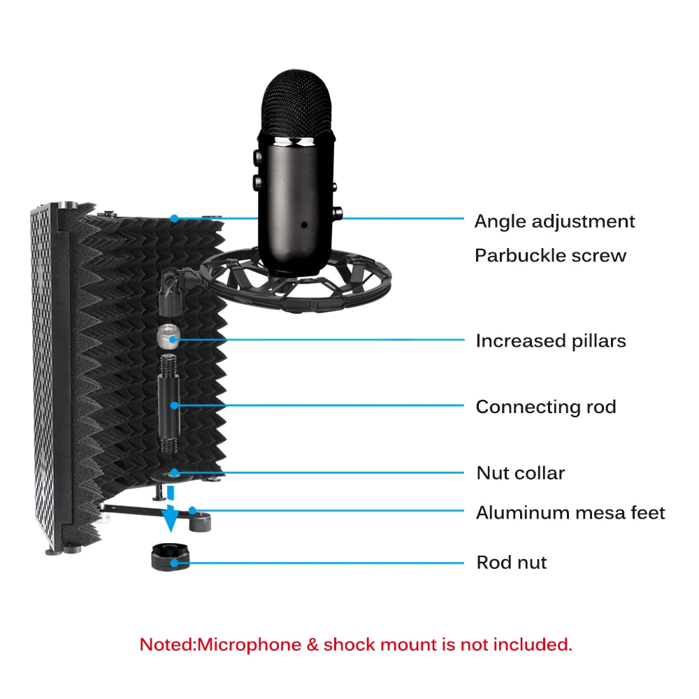 2020Foldable Microphone Acoustic Isolation Shield Acoustic Foams Microphone Isolation Shield Mic Sound Absorbing Foam Reflector
2020Foldable Microphone Acoustic Isolation Shield Acoustic Foams Microphone Isolation Shield Mic Sound Absorbing Foam Reflector